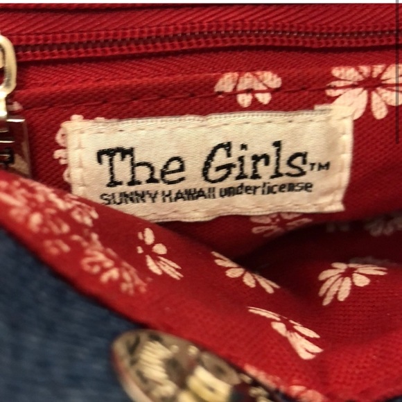 Blue Denim Sunny Hawaii “The Girls” Bag with embroidery and matching coin purse - Picture 5 of 13